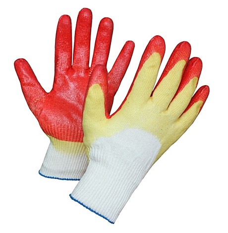 Перчатки трикотажные с 2-м латексным обливом (красные)